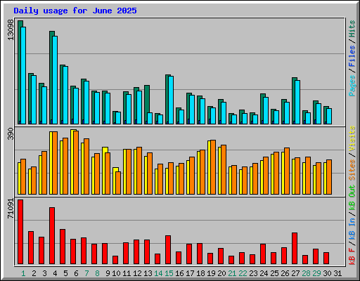 Daily usage for June 2025