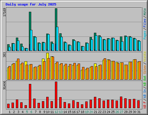 Daily usage for July 2025