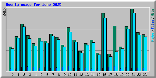 Hourly usage for June 2025