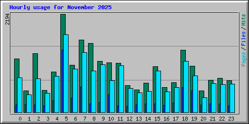 Hourly usage for November 2025